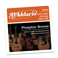 Daddario EJ41 Extra Light12-String 9-45