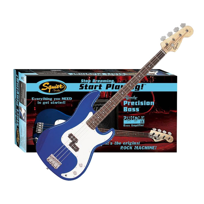 Squier PBass Starter Package Blue Guitars & Basses Scayles Music